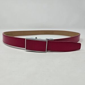 NEXBELT GOLF HIDDEN MARKER PINK LEATHER WOMENS BELT NO HOLES SIZE 00-8 EUC